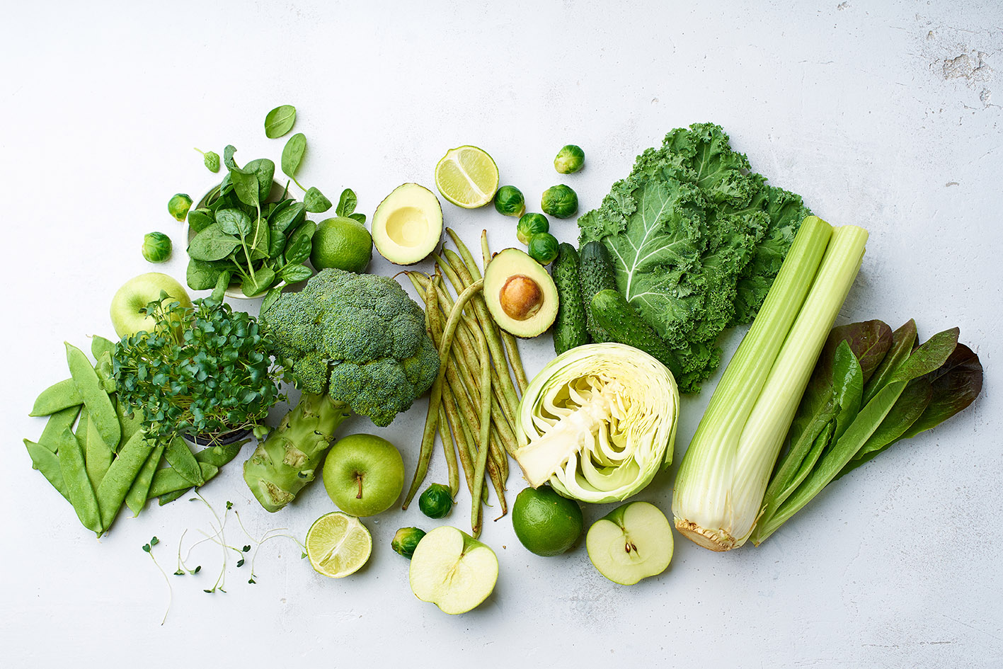 Πράσινα λαχανικά και φρούτα