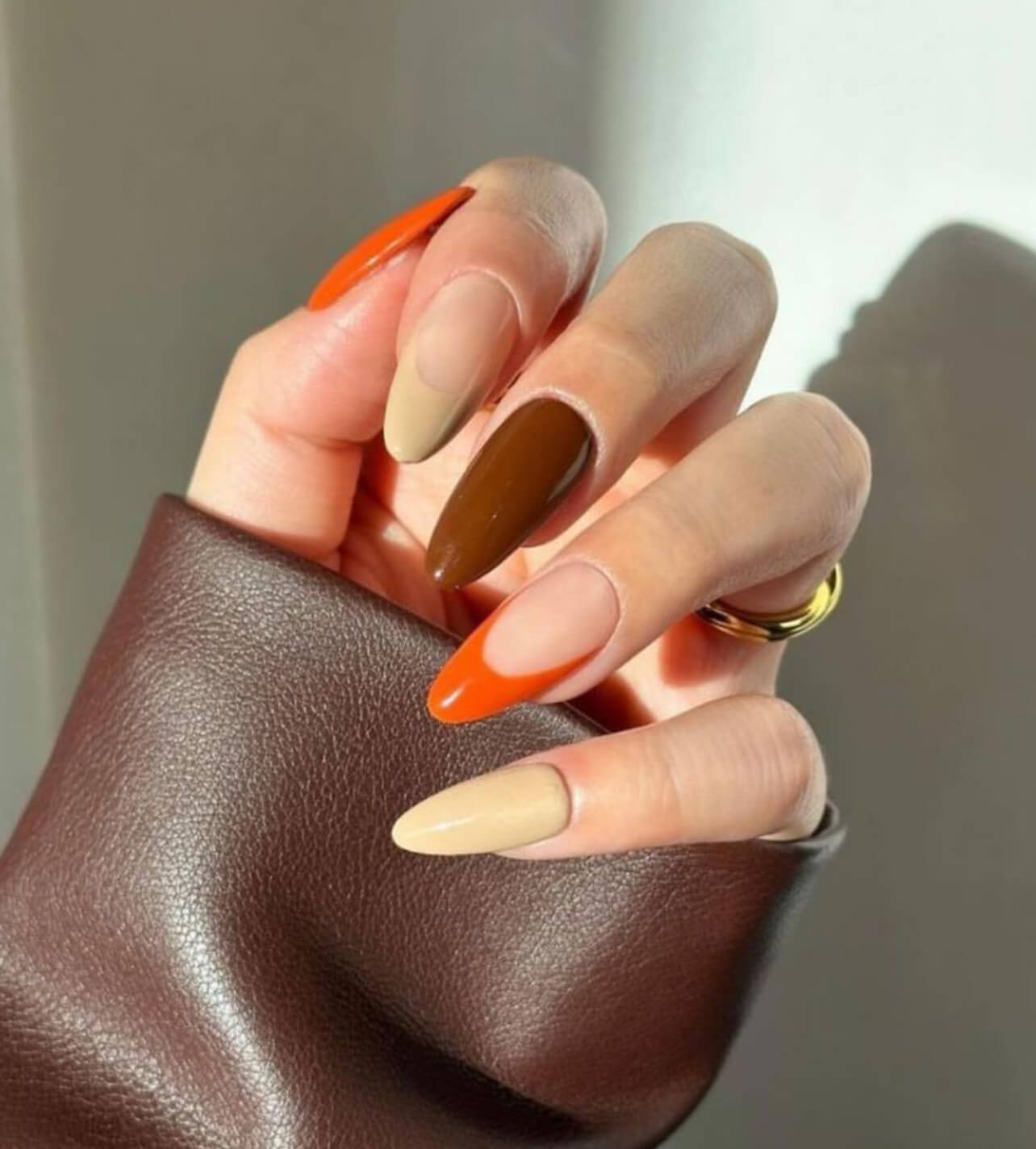 Pumkin spice nails