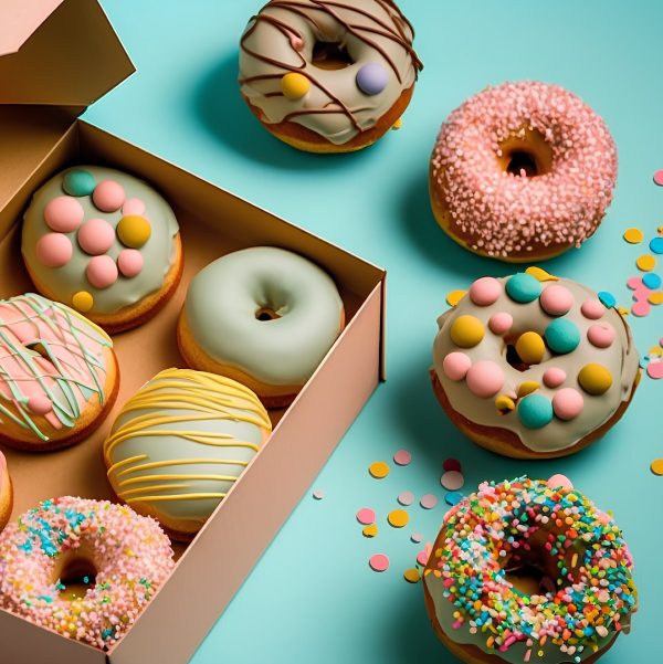 donuts σε κουτί για κέρασμα