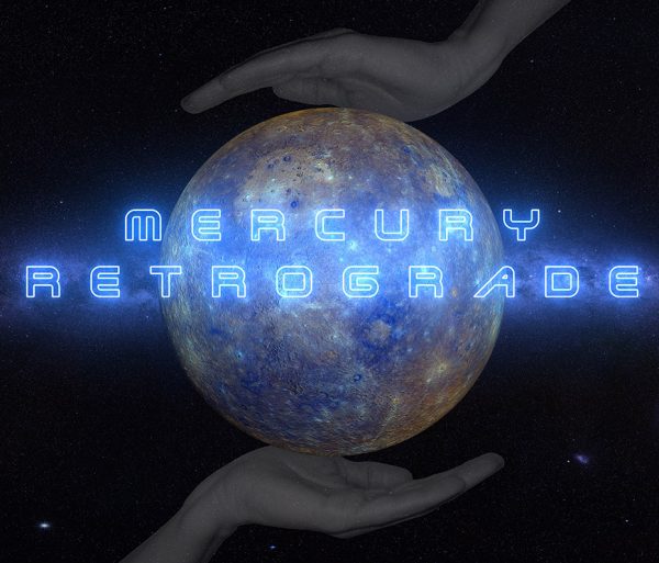 planet mercury enters retrograde in aquarius 3d illustration